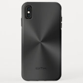 Zwart glanzend faux roestvrij staal Case-Mate iPhone case (Achterkant)
