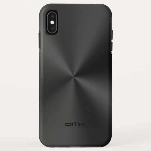 Zwart glanzend faux roestvrij staal Case-Mate iPhone case (Achterkant)