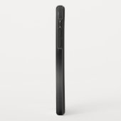 Zwart glanzend faux roestvrij staal look monogram Case-Mate iPhone case (Achterkant/links)