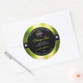 Zwart Glanzend Geel Groen met Logo Product Label (Envelop)