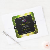 Zwart Glanzend Geel Groen met Logo Product Label (Envelop)