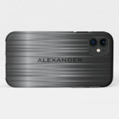 Zwart glanzend koolstofvezel look Case-Mate iPhone case (Achterkant (horizontaal))