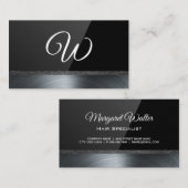 Zwart glanzend | Metalen afwerking Visitekaartje (Voorkant / Achterkant)