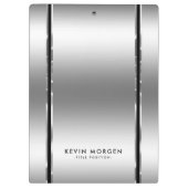 Zwart & glanzend metallic zilvergrijs strepen klembord (Achterkant)