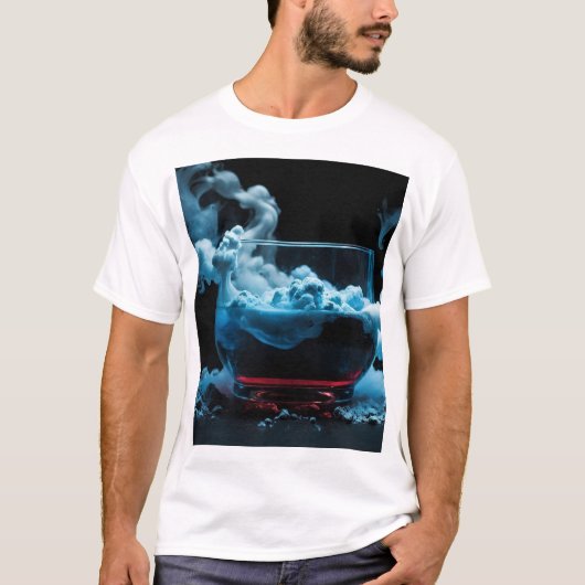 Zwart & Glas dat rook Abstract Modern T-shirt (Voorkant)