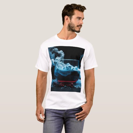 Zwart & Glas dat rook Abstract Modern T-shirt (Voorkant volledig)