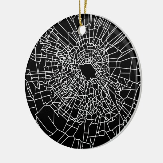 Zwart glas keramisch ornament (Links)