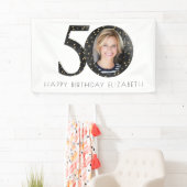 Zwart glitter 50 & een verbluffende foto spandoek (Insitu)