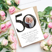 Zwart Glitter 50e Bruiloft Jubileum Party Kaart