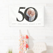 Zwart Glitter 50e Jubileum Foto Spandoek (Insitu)