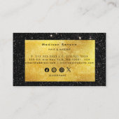 Zwart Glitter Achtergrond en Faux Gold Visitekaartje (Achterkant)