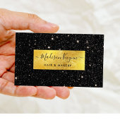 Zwart Glitter Achtergrond en Faux Gold Visitekaartje