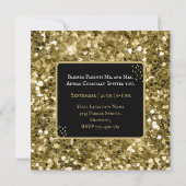 Zwart Glitter Aqeeqah- Aqiqah- Moslim Uitnodiging (Achterkant)