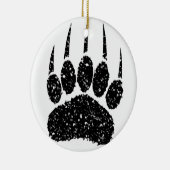 Zwart Glitter Beer Paw Print Tekening Keramisch Ornament (Rechts)
