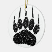 Zwart Glitter Beer Paw Print Tekening Keramisch Ornament (Links)