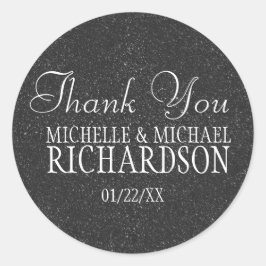 Zwart Glitter bruiloft gunst Ronde Sticker