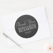 Zwart Glitter bruiloft gunst Ronde Sticker (Envelop)