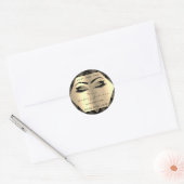 Zwart Glitter Champaigne Sepia Goud Gemaakt Met Li Ronde Sticker (Envelop)
