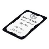 Zwart glitter Diamond harten sparen de datum magne Magneet (Linkerzijde)