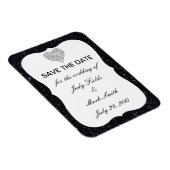 Zwart glitter Diamond Heart bespaart de datum magn Magneet (Rechterzijde)