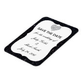 Zwart glitter Diamond Heart bespaart de datum magn Magneet (Linkerzijde)