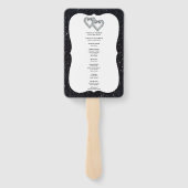 Zwart Glitter Diamond Hearts Trouwprogramma Fans Handwaaier (Achterkant)