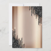 Zwart Glitter Drips Ballonnen Glas Pensioen Kaart (Achterkant)