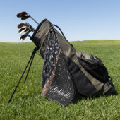 Zwart Glitter en Leopard Print Golfhanddoek (Groen)