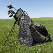 Zwart Glitter en Leopard Print Golfhanddoek (Groen)