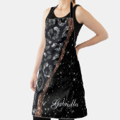 Zwart Glitter en Leopard Print Schort (Insitu)