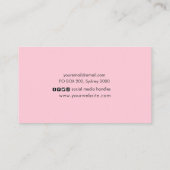 Zwart glitter en roze Make Up visitekaartje (Achterkant)