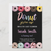 Zwart Glitter Gele Donut Uitnodigingen (Voorkant)