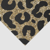 Zwart & Glitter Gouden Luipaard Dierenprint Patroo Tissuepapier (Detail)