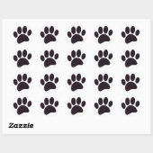 Zwart Glitter Hond Pawprint Ronde Sticker (Vel)