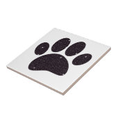 Zwart Glitter Hond Pawprint Tegeltje (Zijkant)