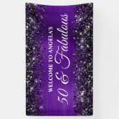 Zwart Glitter Indigo Paarse 50 & Fantastische Verj Spandoek (Verticaal)
