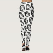 Zwart Glitter Lippen Modern Wit Leggings (Achterkant)