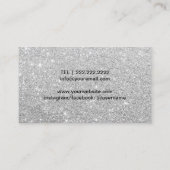 Zwart Glitter Lips Make-up Artiest Modern Zilver Visitekaartje (Achterkant)