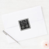 Zwart, Glitter LOOK Sneeuwvlokken Bruiloft Sticker (Envelop)