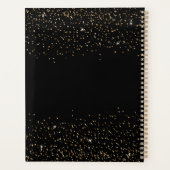 Zwart Glitter Modern Glam Monogram Planner (Achterkant)