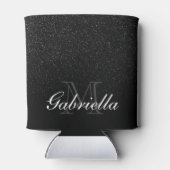 Zwart Glitter Monogram Blikjeskoeler (Achterkant)