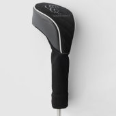 Zwart Glitter Monogram Golfheadcover (Schuin)