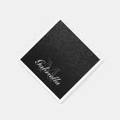 Zwart Glitter Monogram Servet (Hoek)