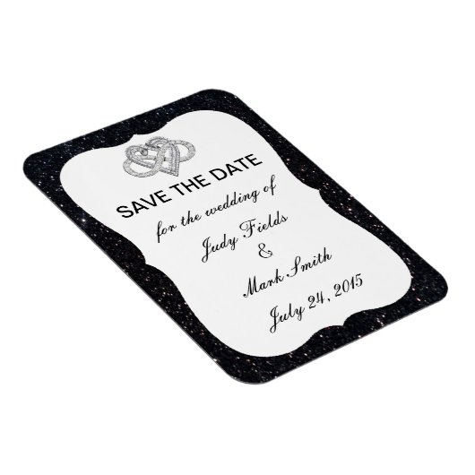 Zwart glitter oneindig hart bespaart de magneetdat magneet (Rechterzijde)