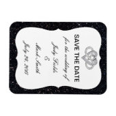 Zwart glitter oneindig hart bespaart de magneetdat magneet (Horizontaal)