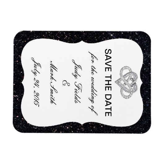 Zwart glitter oneindig hart bespaart de magneetdat magneet (Horizontaal)