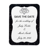 Zwart glitter oneindig hart bespaart de magneetdat magneet (Verticaal)