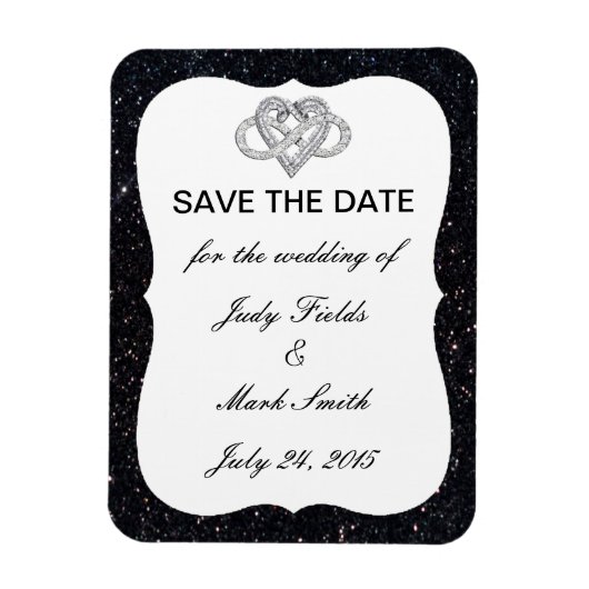 Zwart glitter oneindig hart bespaart de magneetdat magneet (Verticaal)