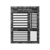 Zwart Glitter Patroon Gepersonaliseerde Dagelijkse Notitieblok (Linkerzijde)