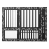 Zwart Glitter Patroon Gepersonaliseerde Dagelijkse Notitieblok (Voorkant)